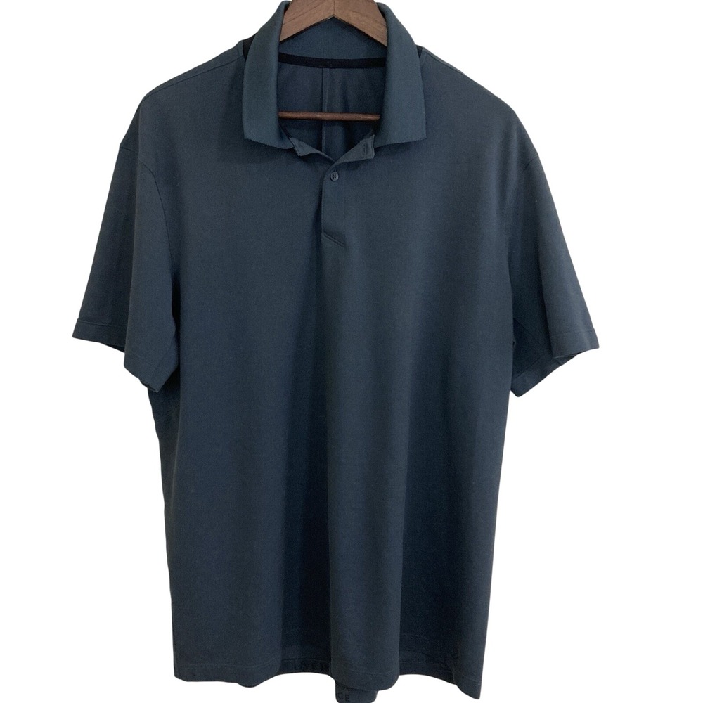 Lululemon Live In Practice Polo Shirt Mens XL? Gray Short Sleeve Athletic Golf